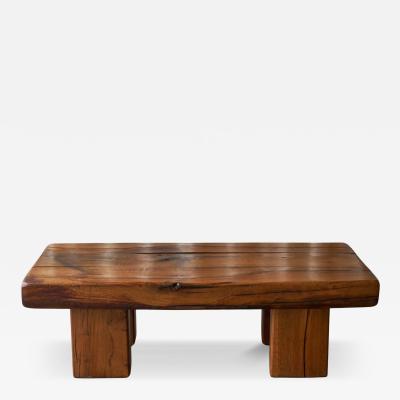 Wabi Sabi Brutalist Style Solid Oak Coffee Table Mid 20th Century