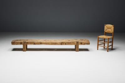 Wabi Sabi Primitive Rustic Bench France 19th Century