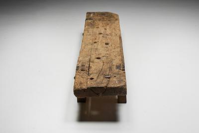 Wabi Sabi Primitive Rustic Bench France 19th Century