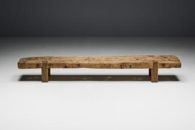 Wabi Sabi Primitive Rustic Bench France 19th Century