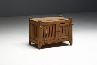Wabi Sabi Primitive Slatted Cabinet Europe Early 20th Century