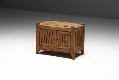 Wabi Sabi Primitive Slatted Cabinet Europe Early 20th Century