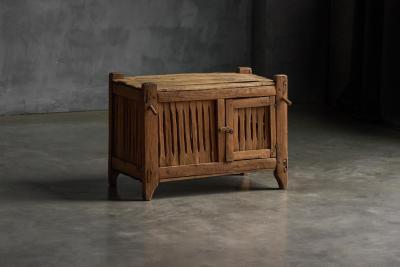 Wabi Sabi Primitive Slatted Cabinet Europe Early 20th Century