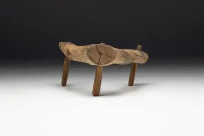 Wabi Sabi Primitive Tripod Stool France 18th Century