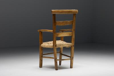 Wabi Sabi Rustic Cord Arm Chair 1940s
