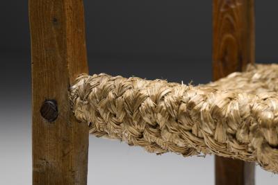 Wabi Sabi Rustic Cord Arm Chair 1940s