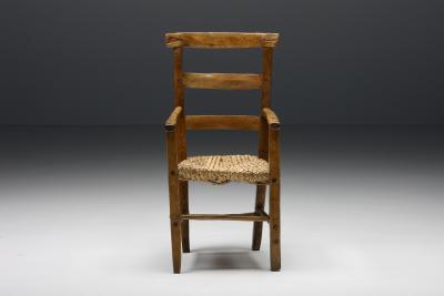 Wabi Sabi Rustic Cord Arm Chair 1940s