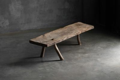 Wabi Sabi Rustic Tripod Bench France 19th Century