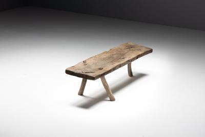 Wabi Sabi Rustic Tripod Bench France 19th Century