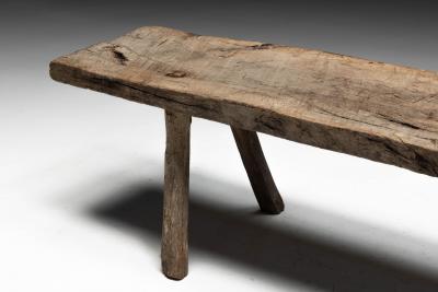 Wabi Sabi Rustic Tripod Bench France 19th Century