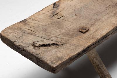 Wabi Sabi Rustic Tripod Bench France 19th Century