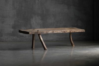 Wabi Sabi Rustic Tripod Bench France 19th Century