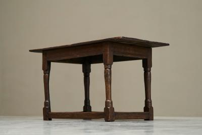 Wabi Sabi Style Refectory Side Table in Solid Oak Early 19th Century