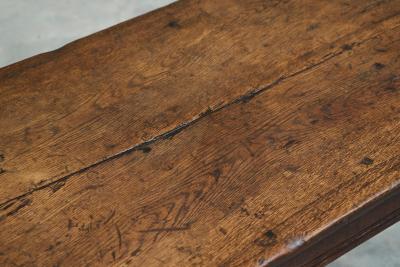 Wabi Sabi Style Refectory Side Table in Solid Oak Early 19th Century