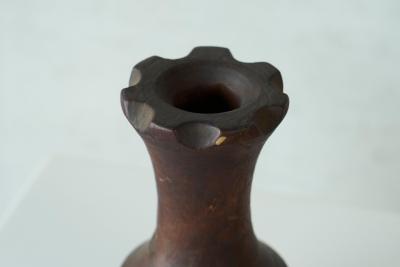 Wabi Sabi Style Vase in Carved Wood 1960s