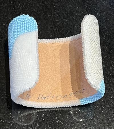 Wade Patton Blue and White Cloud beaded cuff
