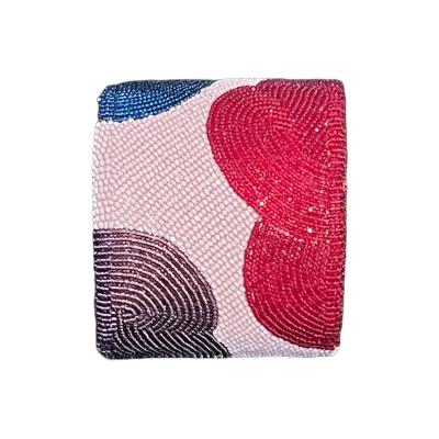 Wade Patton Pink Red and Blue Cloud beaded cuff