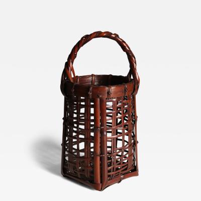 Waichisai III Wada Handled Flower Basket Named Well Head ca 1930