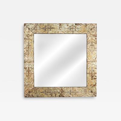 Walker Zabriskie Antiqued Pressed Metal Mirror