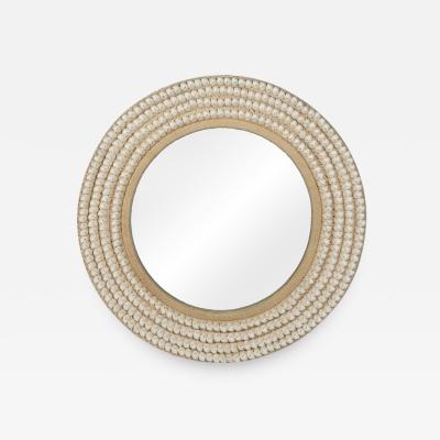 Walker Zabriskie Papua Inspired Round Shell Mirror