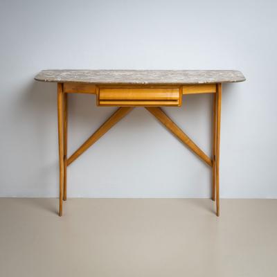 Wall Console with Marble Top Italy 1950s