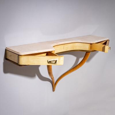 Wall Console with Parchment Italy Mid 20th Century