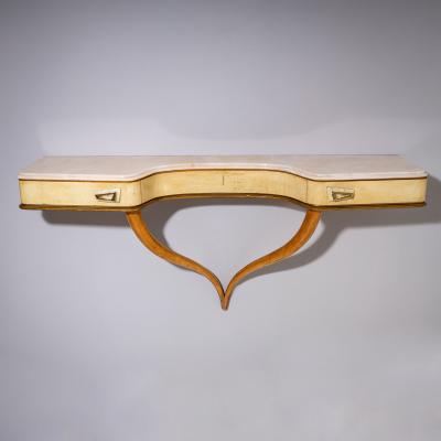 Wall Console with Parchment Italy Mid 20th Century