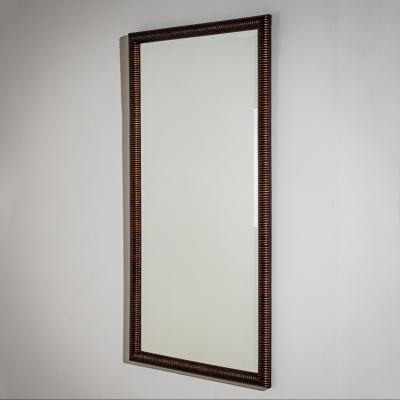 Wall Mirror in Ribbed Walnut Frame Italy