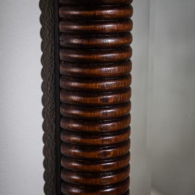 Wall Mirror in Ribbed Walnut Frame Italy