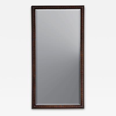 Wall Mirror in Ribbed Walnut Frame Italy
