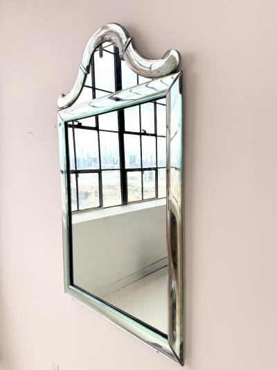 Wall Mirror with Cast Glass Frame American c 1970
