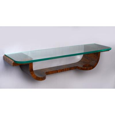 Wall Mounted Palm Wood Console Italy 1930s