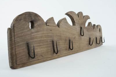 Wall Mounted Wood and Iron Game Hook