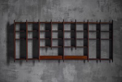 Wall Shelving Unit in Solid Teak France 1950s