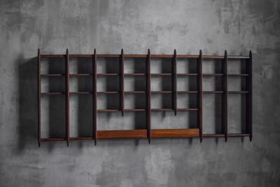 Wall Shelving Unit in Solid Teak France 1950s