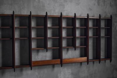 Wall Shelving Unit in Solid Teak France 1950s