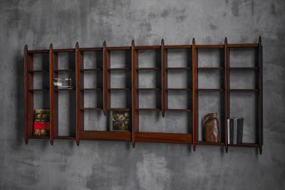 Wall Shelving Unit in Solid Teak France 1950s
