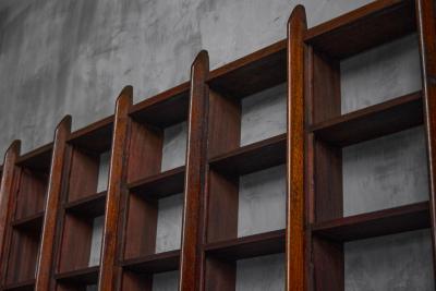 Wall Shelving Unit in Solid Teak France 1950s