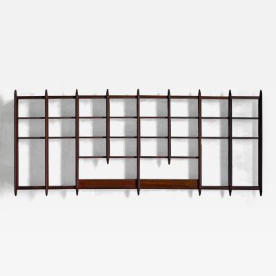 Wall Shelving Unit in Solid Teak France 1950s