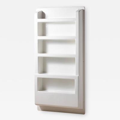Wall bookcase in white molded propylene Editions Meurop France 1970