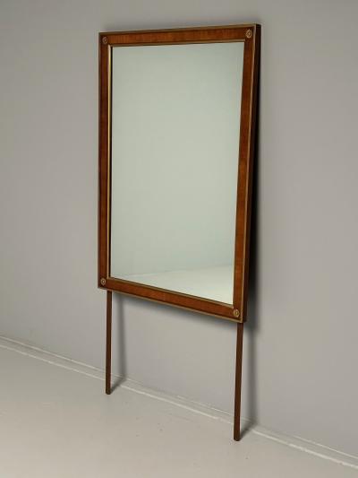 Walnut Bronze Mounted Hollywood Regency Wall or Dresser Console Mirror