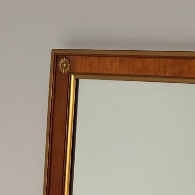 Walnut Bronze Mounted Hollywood Regency Wall or Dresser Console Mirror