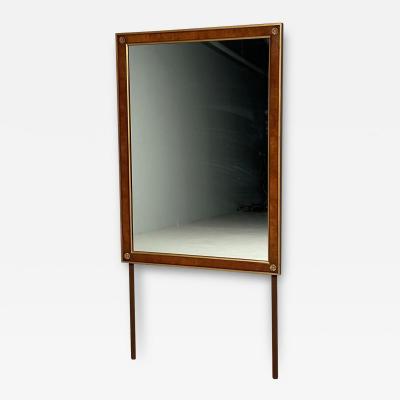 Walnut Bronze Mounted Hollywood Regency Wall or Dresser Console Mirror