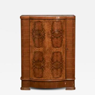 Walnut Burl Bar Cabinet Italy 1930 40