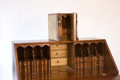 Walnut Chippendale Slant Front Desk