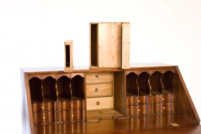 Walnut Chippendale Slant Front Desk