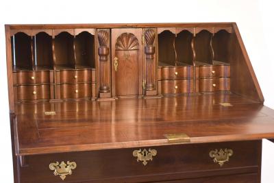 Walnut Chippendale Slant Front Desk