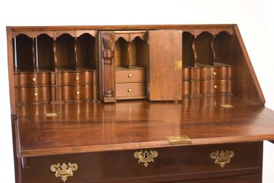 Walnut Chippendale Slant Front Desk