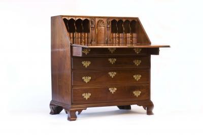 Walnut Chippendale Slant Front Desk