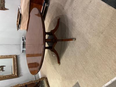 Walnut Cross Banded Extension Dining Table with 1 leaf